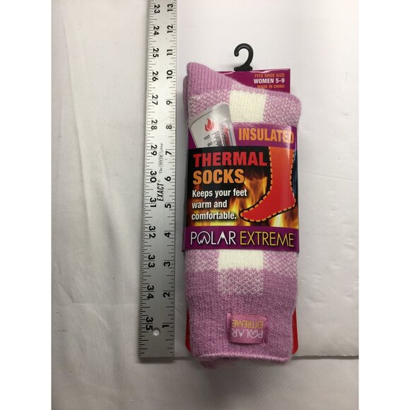 Polar Extreme Thermal Socks Insulated Women's Size 5-9 Pink White - NEW - Picture 13 of 14
